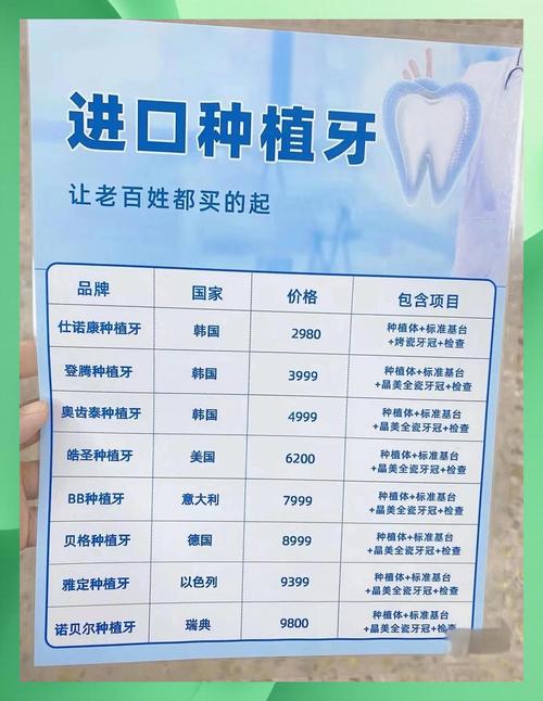 半口牙齿种植价位_价格种植牙齿多少钱_价格种植牙